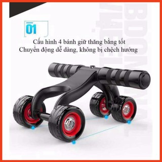 Con lăn 4 bánh cao cấp tập cơ bụng