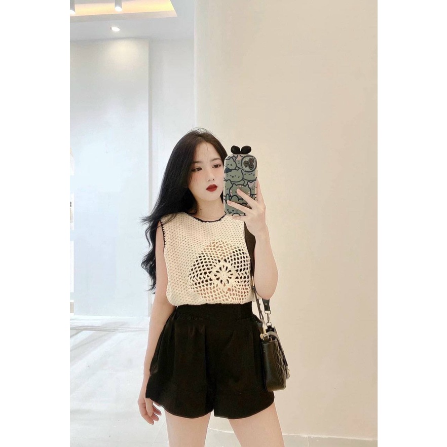 Áo Len Lưới Dệt Hình Thoi (KEM) TN1424