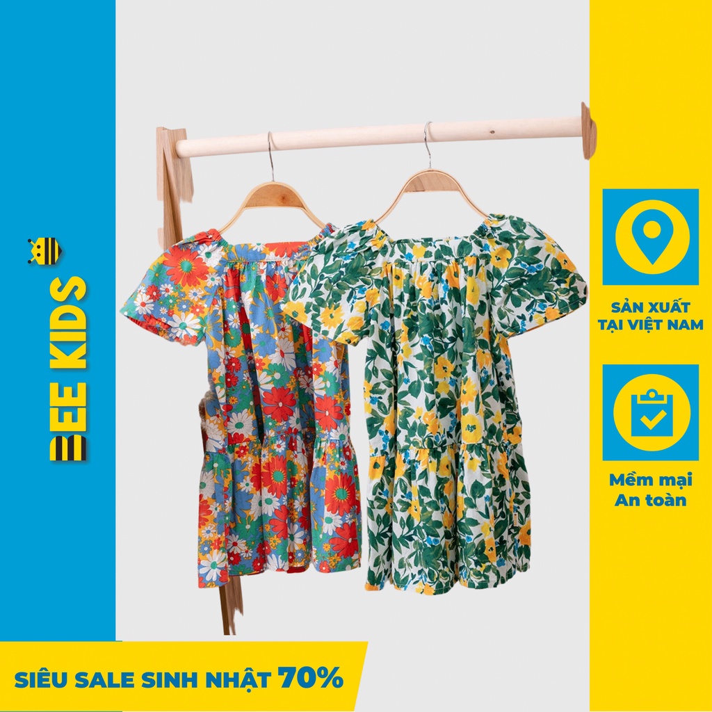 Váy hoa nhí bé gái dáng xoè Bee Kids chất cotton thô mềm mát thấm hút mồ hôi cho bé (2-8 Tuổi) 7DC01696CT