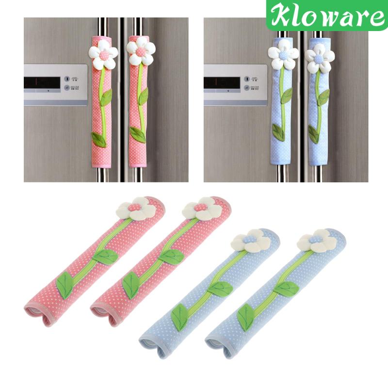 Set 2 Vỏ Bọc Tay Cầm Tủ Lạnh Bằng Cotton Chống Dấu Vân Tay