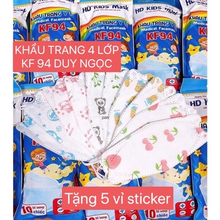 Túi 10c khấu trang cá trẻ em 4 lớp kf94 duy ngọc