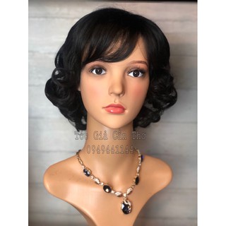 TÓC BỘ XOĂN TRUNG NIÊN 30cm(đen tự nhiên)