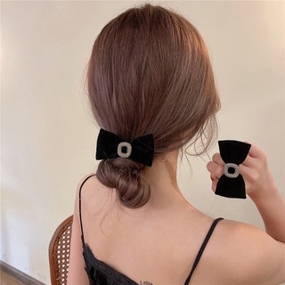 Cột tóc kẹp tóc nơ nhung đính đá sang chảnh