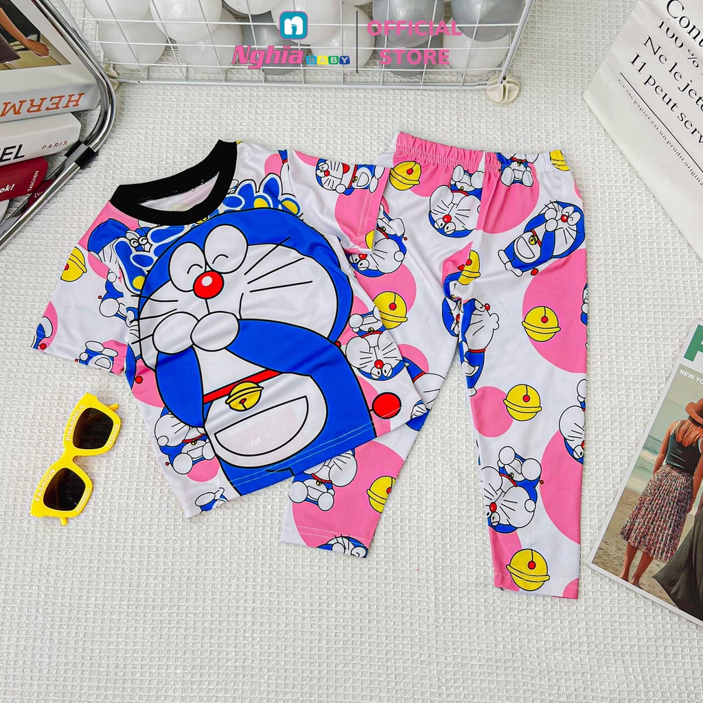 Đồ bộ bé gái thun lạnh 3d NGHĨA BABY dành cho bé từ 10-26kg