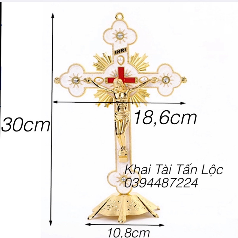 Thánh giá Chúa Jesus - Giêsu Công giáo cao 30cm để bàn , để xe trừ tà bình an ban phước