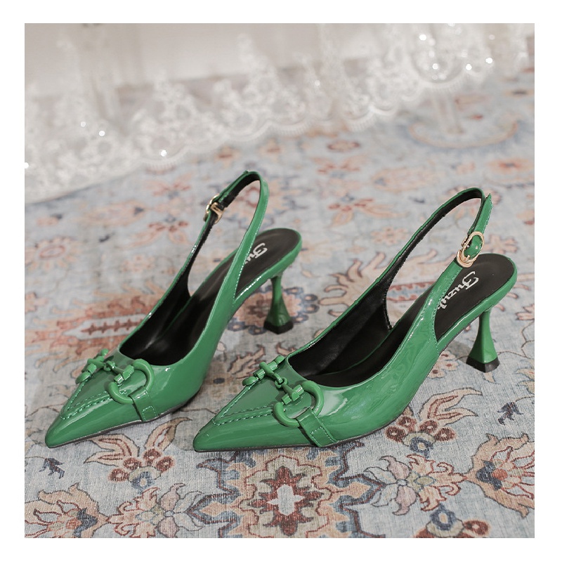 Giày Sandal Cao Gót Mũi Nhọn Cài Khóa Thời Trang Mùa Hè 2022 Cho Nữ