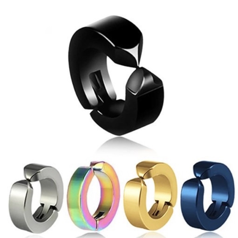 Khuyên tai kẹp vành trơn cho nam và nữ titanium (KT1)