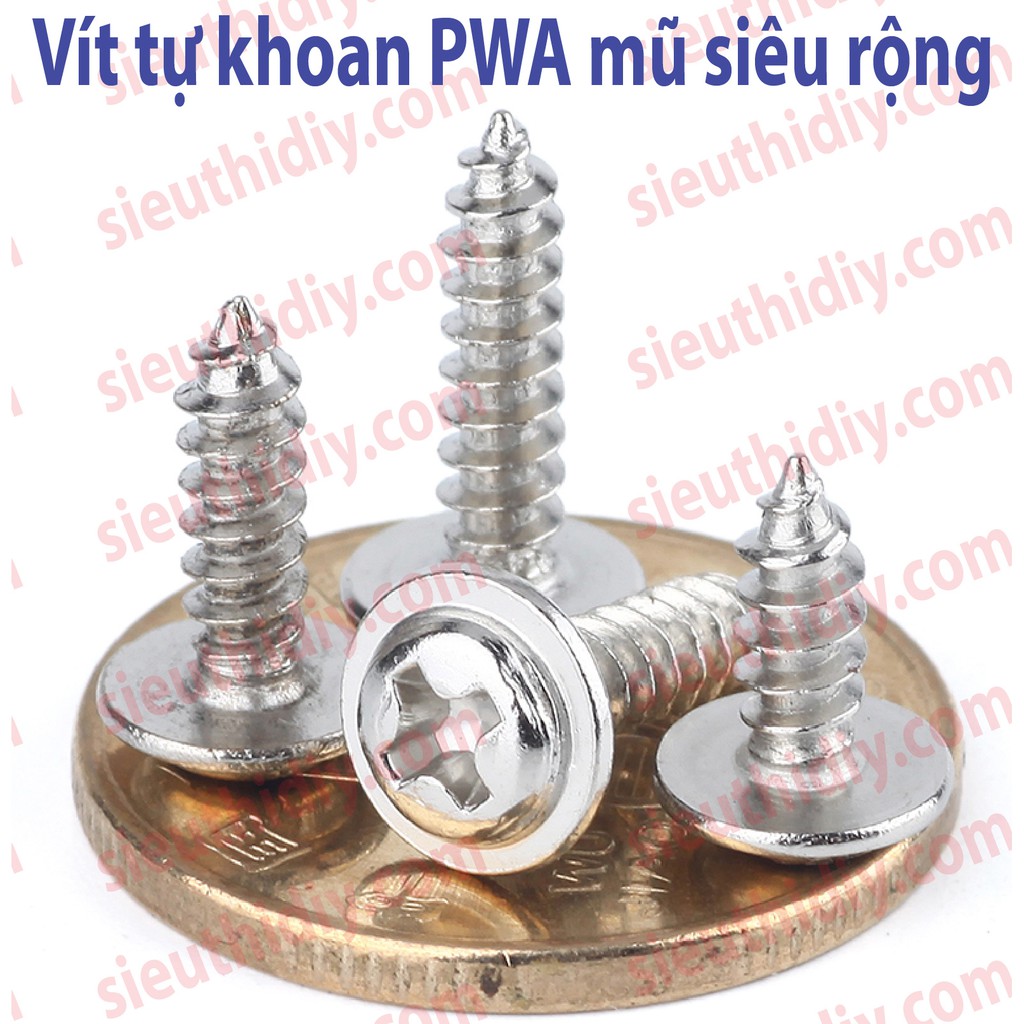 Ốc vít PWA3*4/5/6/7/8/10 mũ rộng tự khoan phi 3mm