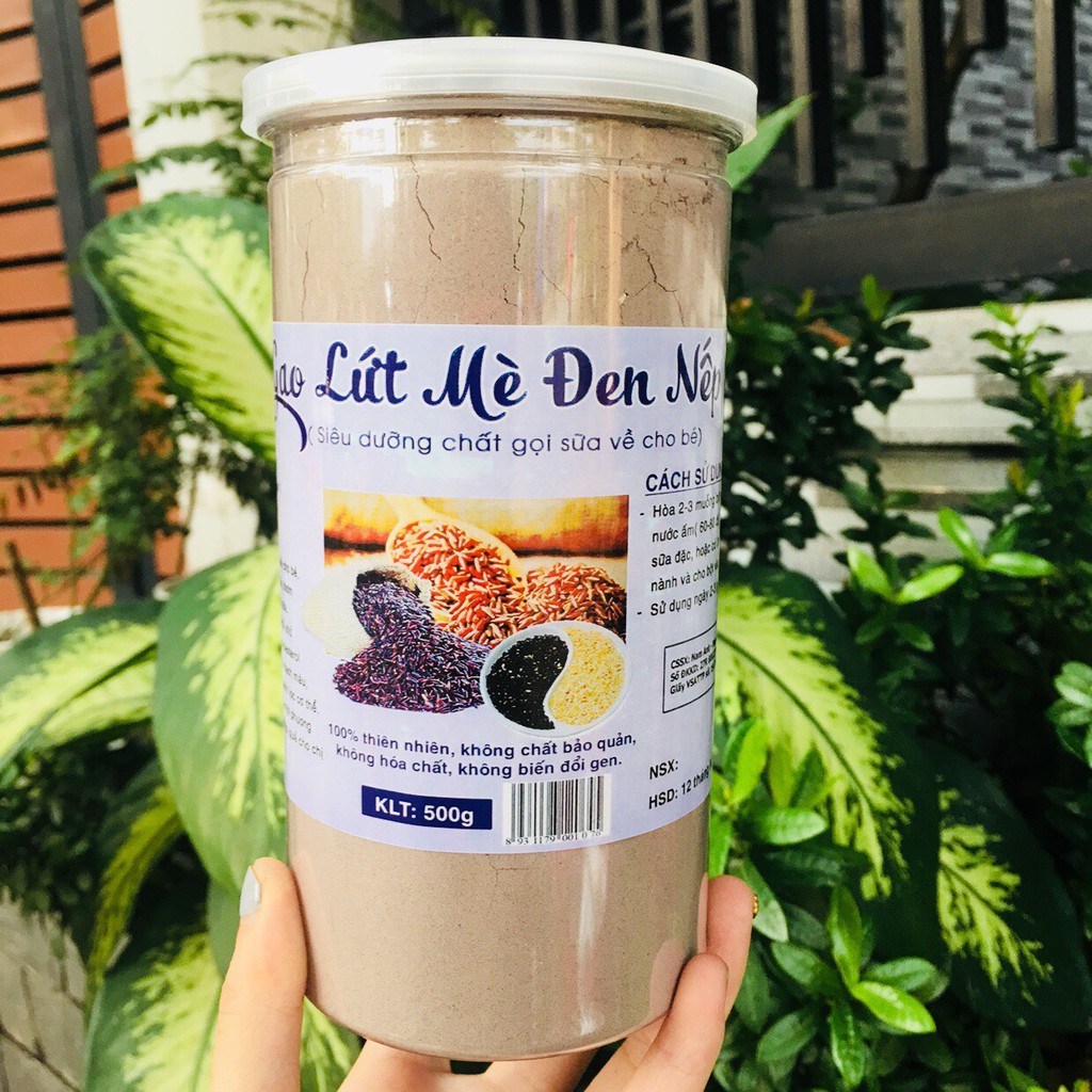 [Mới] Bột Gạo lứt Mè đen Nếp cẩm GIẢM CÂN, LỢI SỮA (500g)