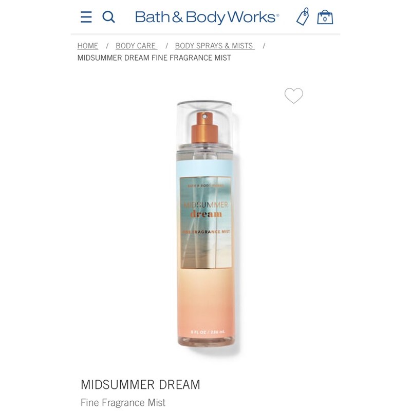 AUTH BBW BODY MIST XỊT THƠM BST MÙA HÈ 2021 USA