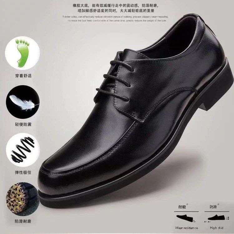 Giày da mũi tròn thoáng khí phong cách doanh nhân cho nam