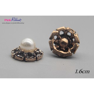 Charm đá ghi 16mm phụ kiện thời trang, gắn lên phụ kiện tóc, làm phụ kiện nơ bờm kẹp tóc, DIY, handmade