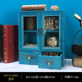 Tủ Gỗ Đựng Đồ Để Bàn Phong Cách Retro