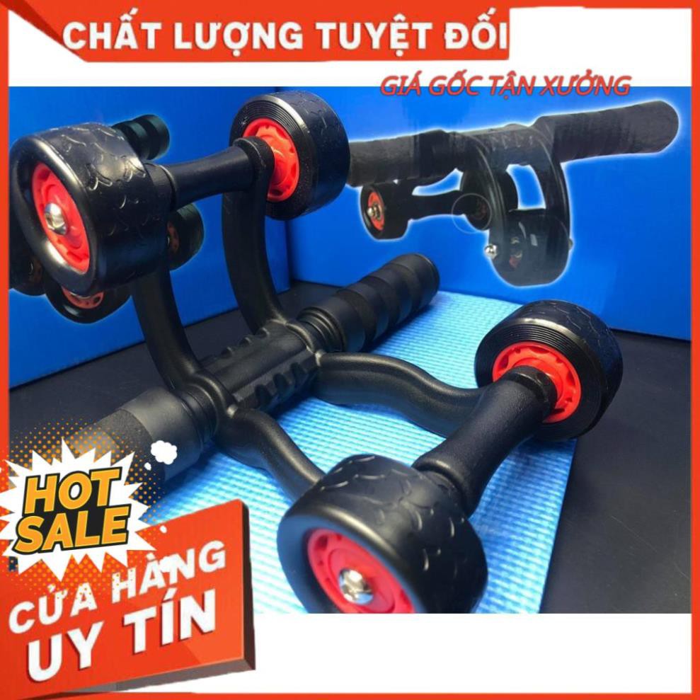 Con Lăn Tập Bụng 4 Bánh Hàng Cao Cấp Siêu Chắc Chắn Tặng Kèm Thảm Kê Đầu Gối