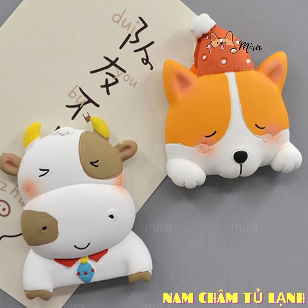 Nam Châm Tủ Lạnh 3D Động Vật Bắc Âu Trang Trí Bếp, Decor Bàn Học, Bàn Làm Việc, Đính Note MIRA-3D68018