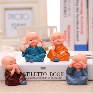 Bộ 4 Tượng Tứ Không đáng yêu, may mắn (gồm 4 chú tiểu)