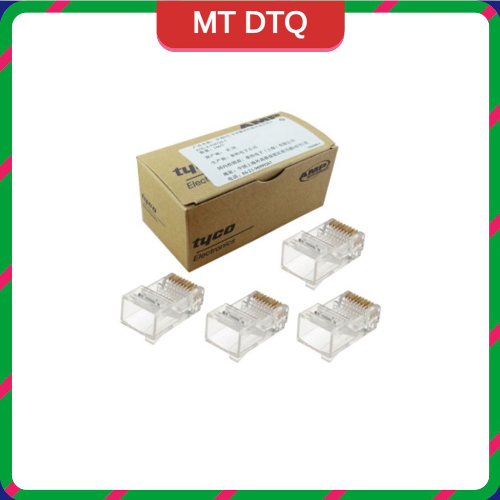 Hạt Mạng RJ45 AMP, Đầu bấm mạng cát 5, cát 6, 100 hạt/ túi, giá tốt