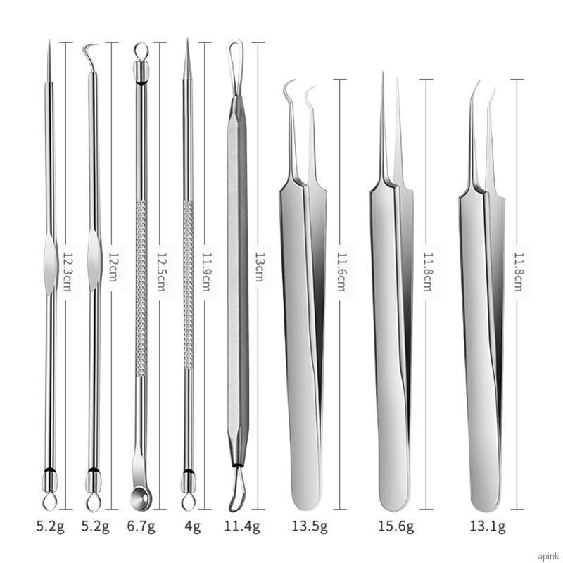 Bộ 8 Dụng Cụ Nặn Mụn Bằng Thép Không Gỉ Cao Cấp