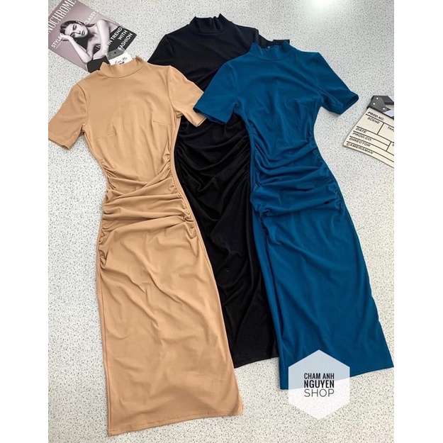 Váy len body cổ 3 phân nhúm eo hot hit | BigBuy360 - bigbuy360.vn