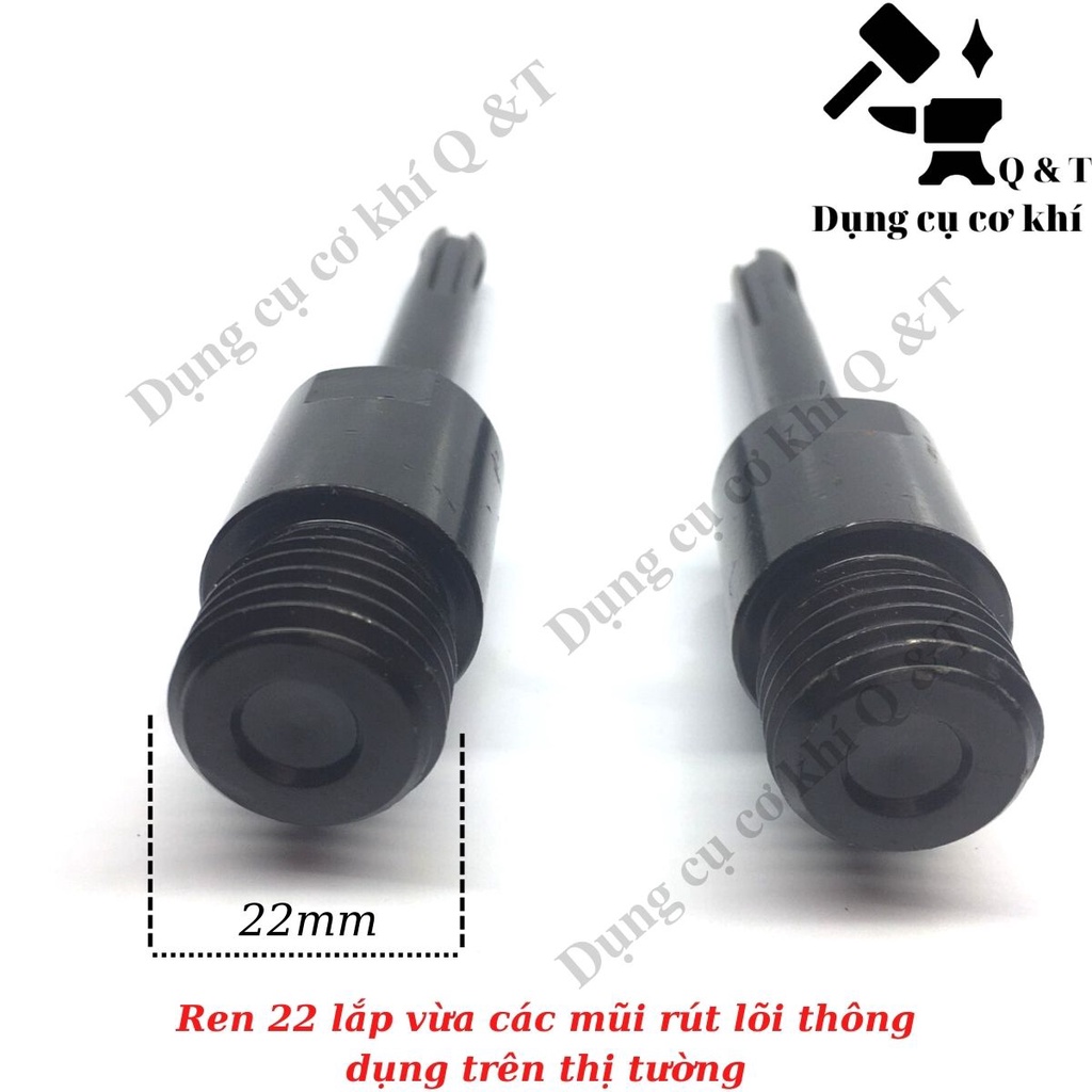 Đầu chuyển mũi khoan rút lõi sử dụng cho máy khoan bê tông đúc đặc chân ren 22
