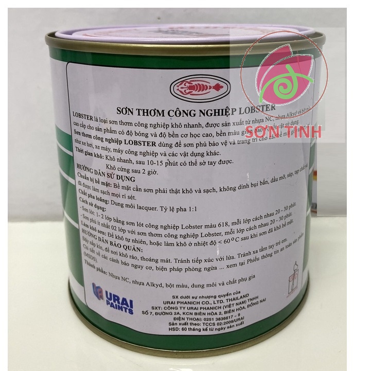 Sơn thơm công nghiệp Lobster màu trắng Bóng WHITE 600 800ml