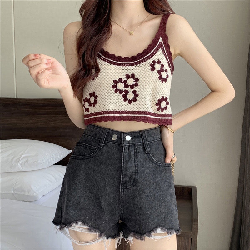 Áo hai dây YEYA dệt thêu hoa xinh xắn dành cho nữ