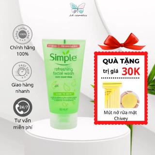 Gel rửa mặt dịu nhẹ SIMPLE sạch thoáng, không chứa xà phòng dành cho mọi loại da, kể cả da nhạy cảm
