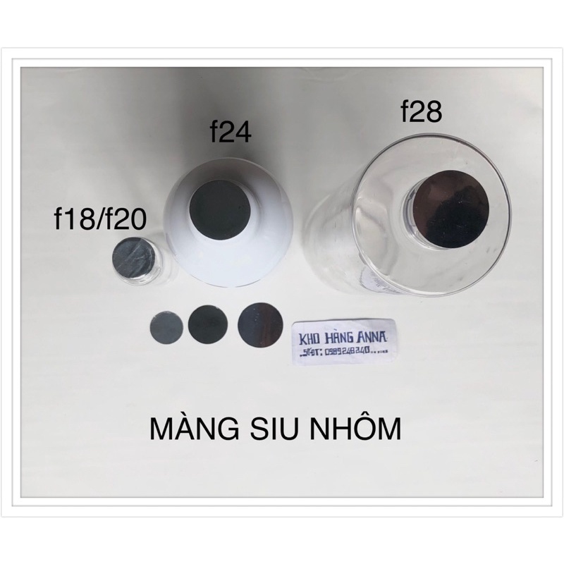 SET Màng Siu Nhôm bạc chống tràn tự dính - Màng Seal Niêm phong miệng chai phi 18 / f20 / f24 / f28