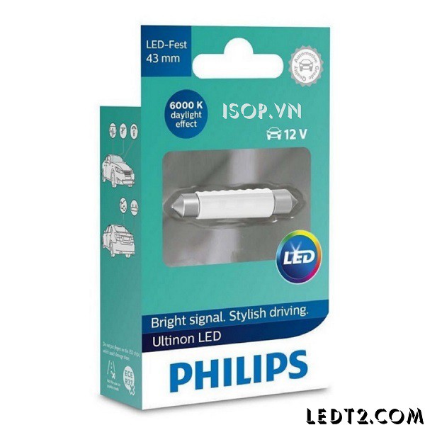 [LEDT2 ISOP] Đèn trần Festoon Philips Ultinon [Số lượng: 1 cái] [Bảo hành 5 năm]