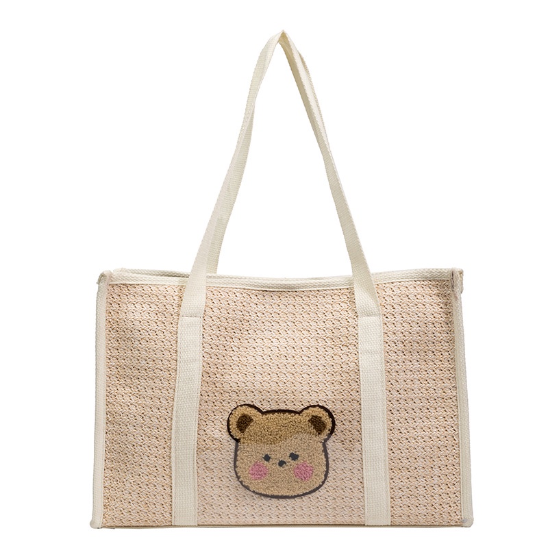 Túi Xách Đan Cói Cỡ Lớn Thiết Kế Đơn Giản Thời Trang Cho Nữ