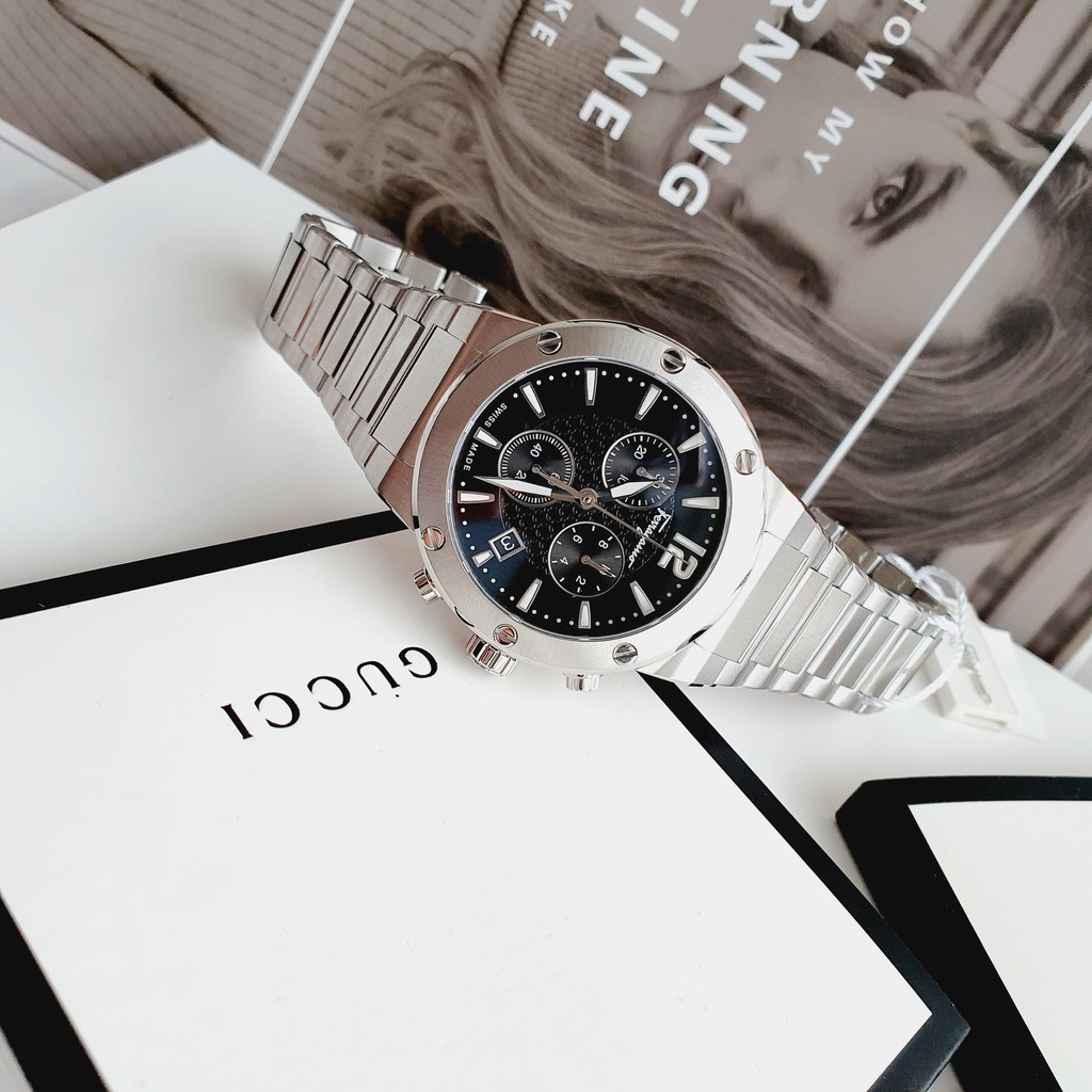 Đồng Hồ Nam FER.RAGAMO f80 cực kỳ menly cho các soái ca, về thêm dây thép bạc mặt đen sport dáng thể thao siêu hot hit