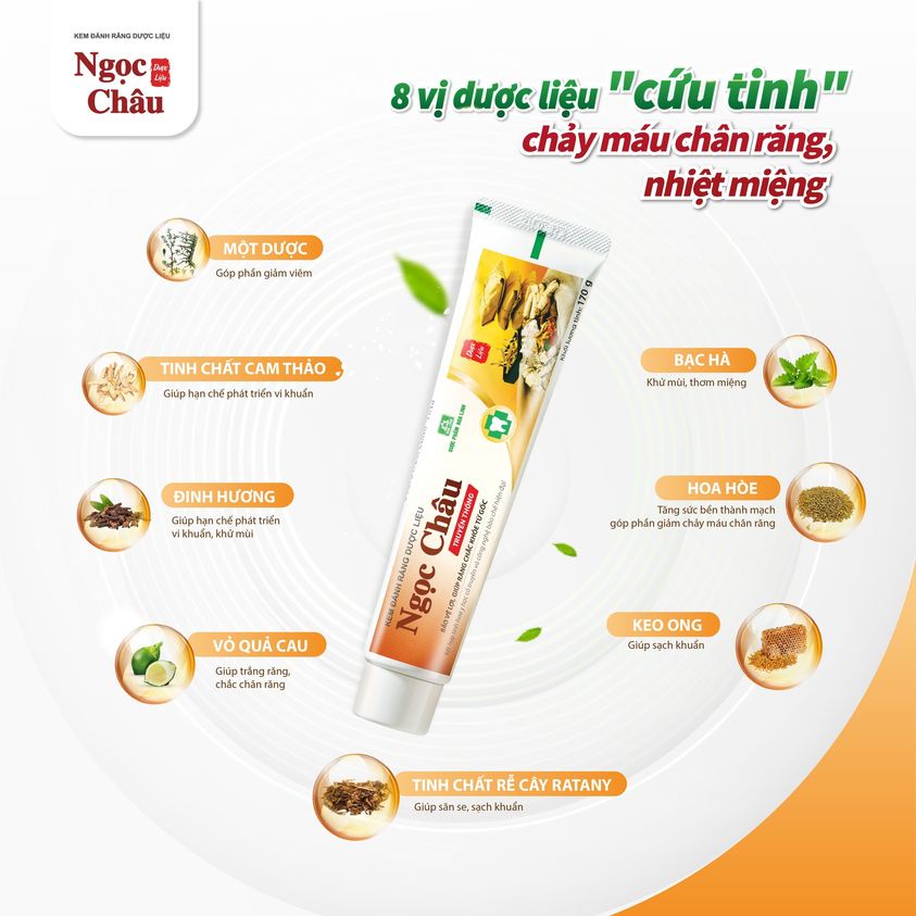 Kem Đánh Răng Dược Liệu Ngọc Châu Tuýp 100g