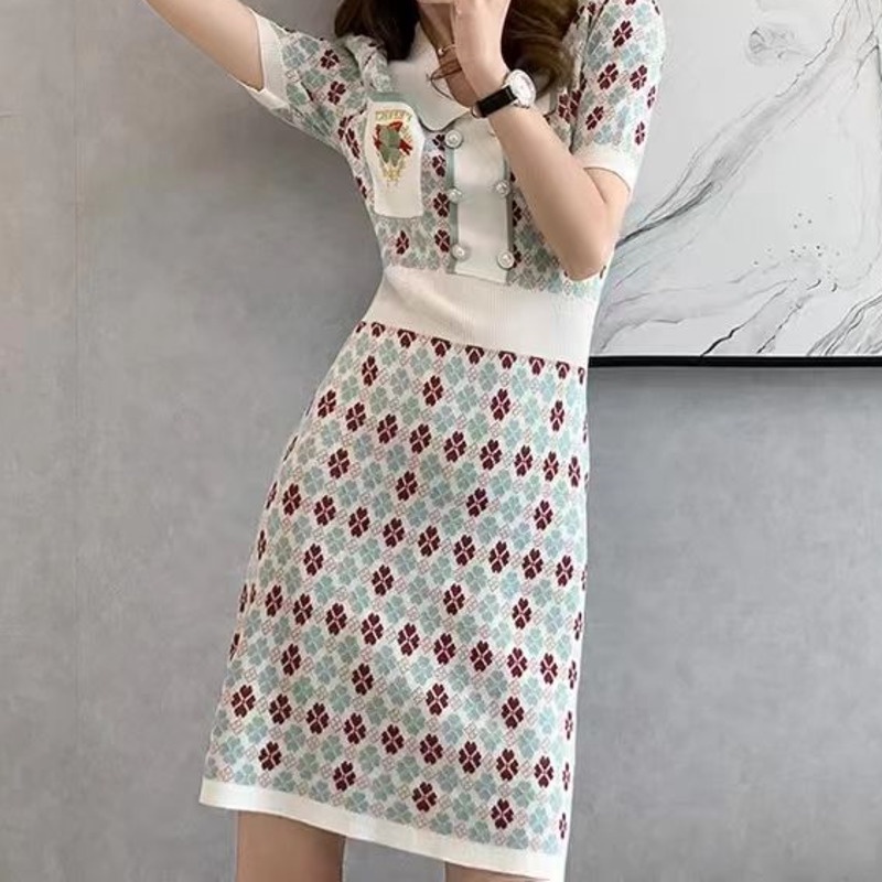 Đầm Dệt Kim Tay Ngắn Dáng Ôm Thời Trang Tinh Tế Cho Nữ