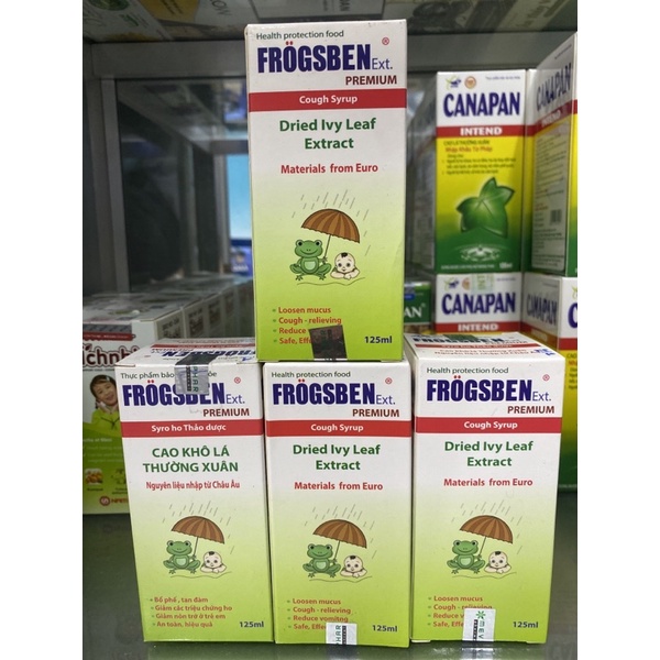 Frogsben siro thảo dược cao lá thường xuân gói và chai