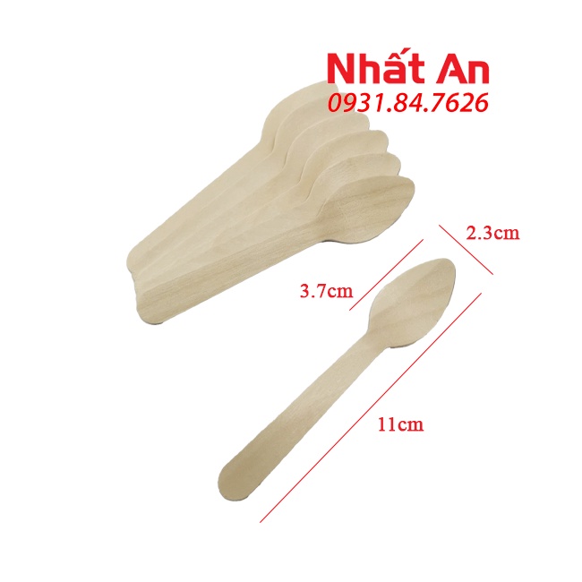 Muỗng gỗ/ Thìa gỗ dùng một lần - Set 10 cái