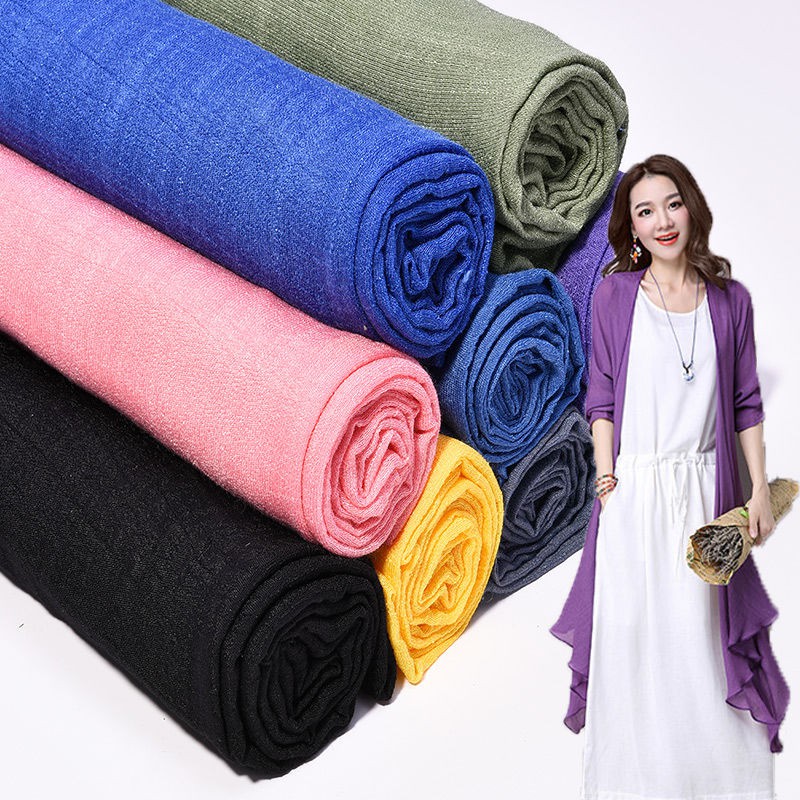 Vải Lanh Cotton Màu Trơn Phong Cách Trung Hoa