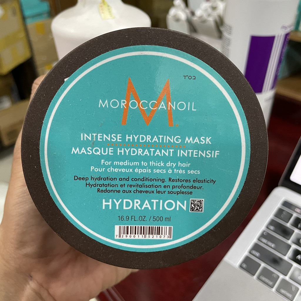 Chính hãng  Dầu hấp Moroccanoil Intense Hydrating Mask (vành đen) cho tóc khô 250ml ( New 2021 )