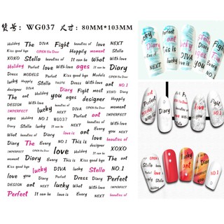 Sticker chữ & Decal dán móng tay