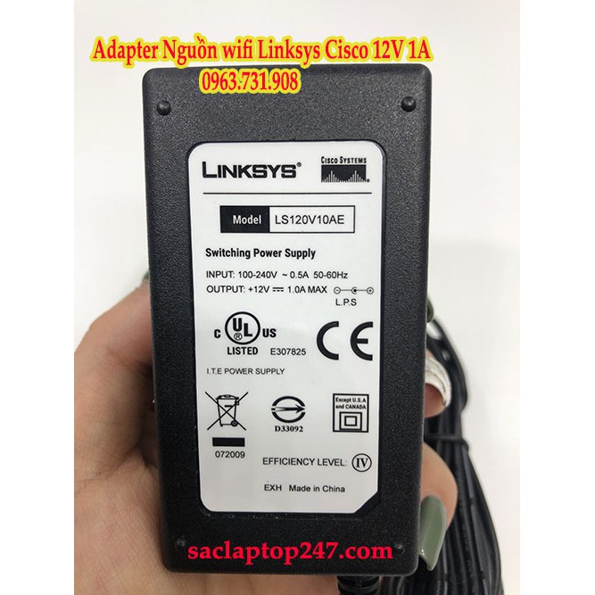 Adapter nguồn wifi Linksys Cisco 12V 1A chính hãng