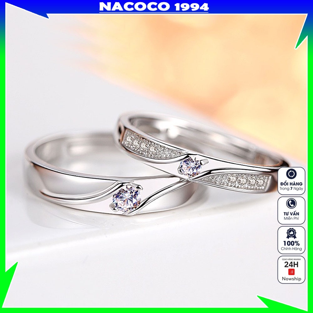 nhẫn cặp đôi nam nữ cao cấp NACOCO thiết kế hở thời trang dễ dàng điều chỉnh kích cỡ tình yêu bạn thân