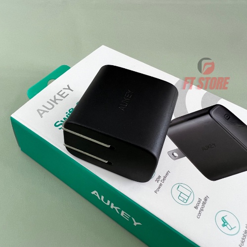 Củ Sạc Nhanh Siêu Nhỏ Aukey PA-F1S Cổng Type C Power Delivery 20W dành cho IP8-IP13/Tablet BH 18TH