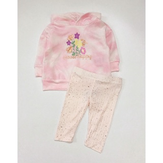 Bộ áo hodie nỉ mỏng quần legging xuất dư cho bé gái BNA001