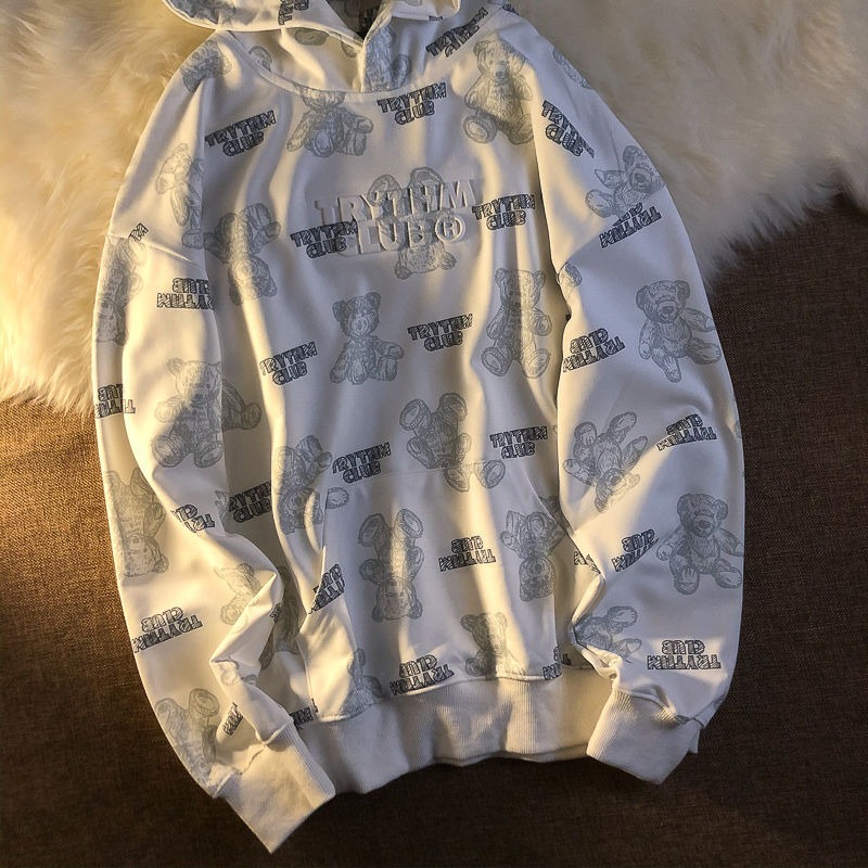 Áo hoodie tay dài dáng rộng in họa tiết cá tính phong cách Hàn Quốc thời trang cho cả nam và nữ | BigBuy360 - bigbuy360.vn