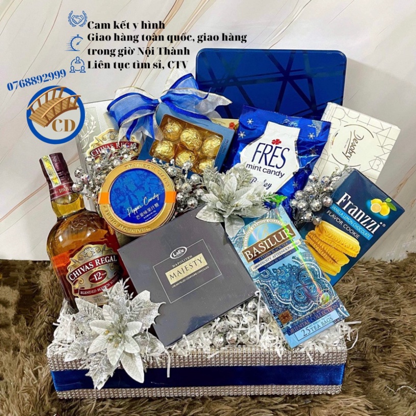 Giỏ, lẵng quà biếu tết sang trọng 2022, giao hàng hỏa tốc Hà Nội