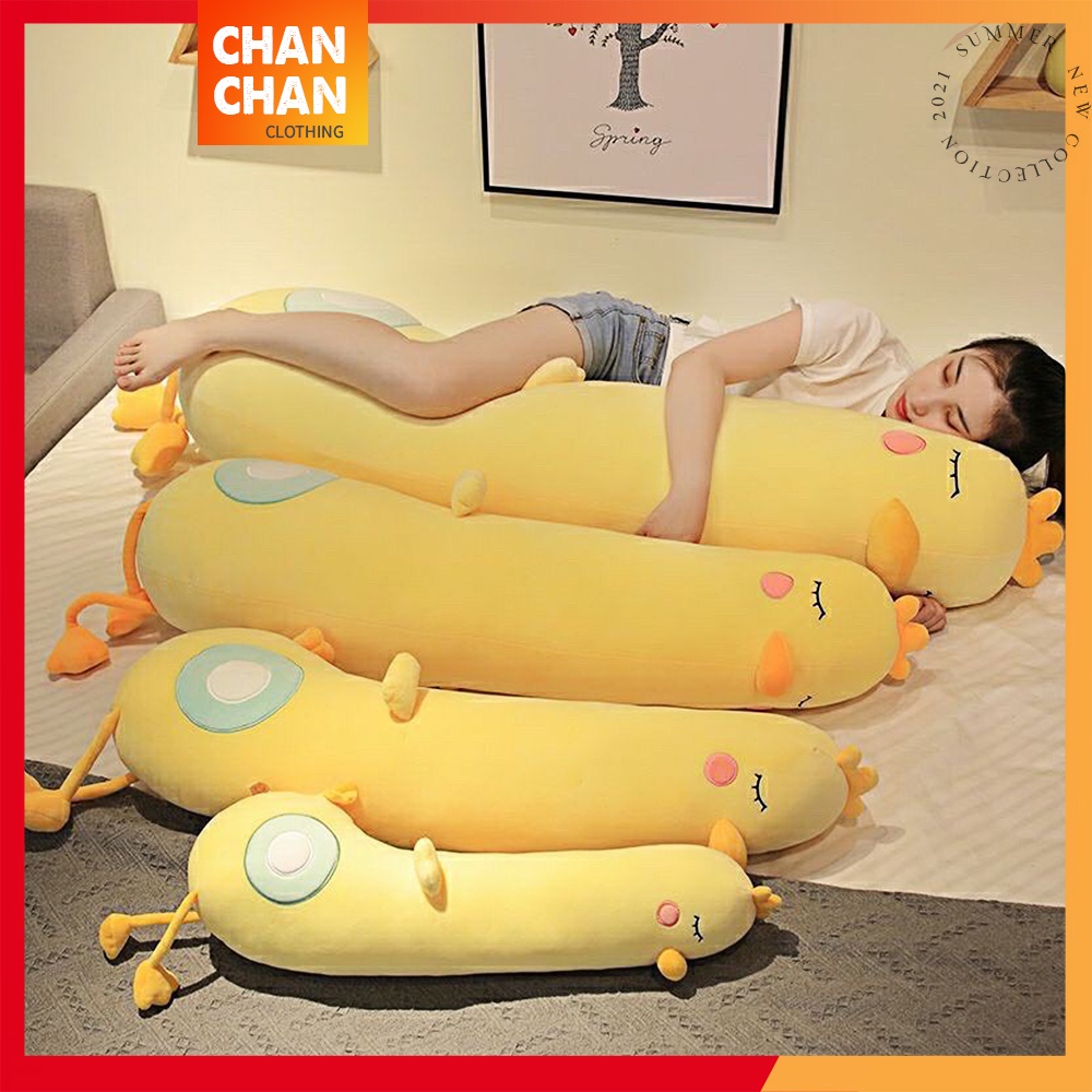 Gấu Bông Con Vịt Vàng , Gối Ôm Hình Thú Con Gà ,Con Vịt Vàng, Hàng Cao Cấp 2 Lớp Kích Thước 80Cm- 1M