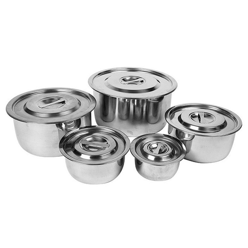 Bộ 5 Nồi Misho Chất Liệu INOX 304 Cao Cấp Dùng Cho Mọi Loại Bếp Ga, Bếp Từ, Bếp Hồng Ngoại