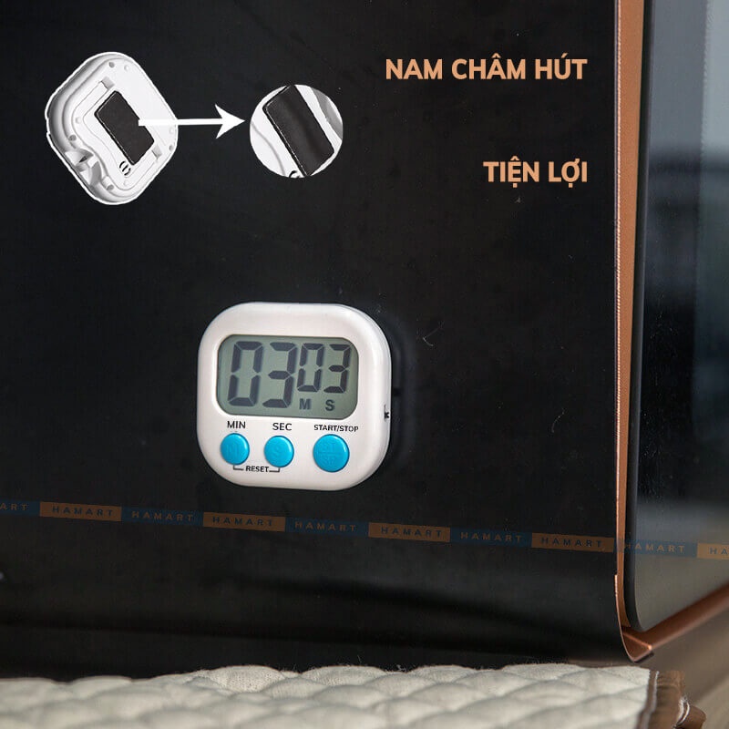 Đồng Hồ Đếm Ngược Đồng Hồ Nấu Ăn Hút Nam Châm Hẹn Giờ 99 Phút Tiện Dụng TẶNG KÈM 2 PIN