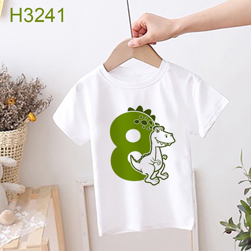 Áo thun trẻ em in hình Khủng Long Chúc Mừng Sinh Nhật siêu cute đáng yêu, chất liệu cotton thoáng mát SSSHOP