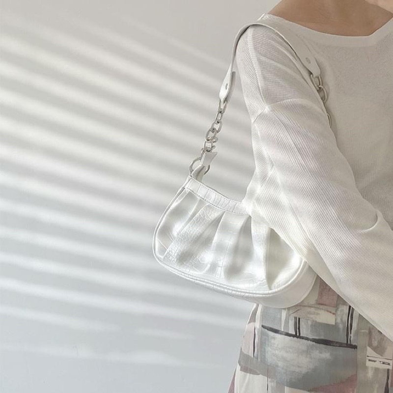 TÚI KẸP NÁCH XẾP LI NHÚM DÂY DA PHỐI XÍCH DA MỀM SIÊU HOT