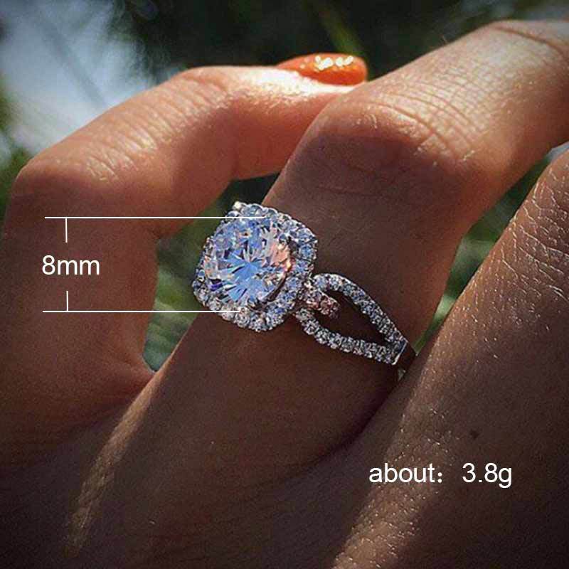 C-159 Nhẫn đính đá Zircon phong cách Châu Âu sang trọng cho nữ